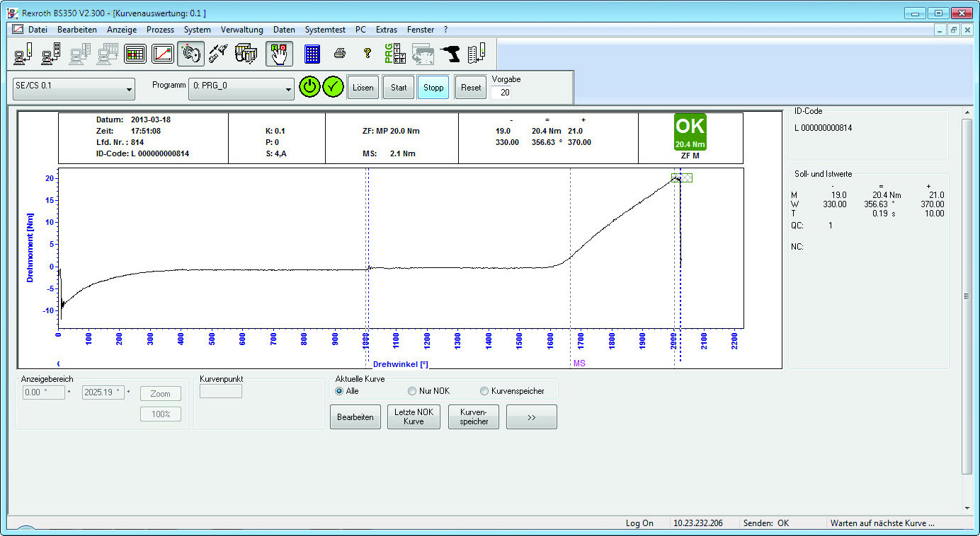 Bosch Rexroth Graphic Display of Tightening Operations