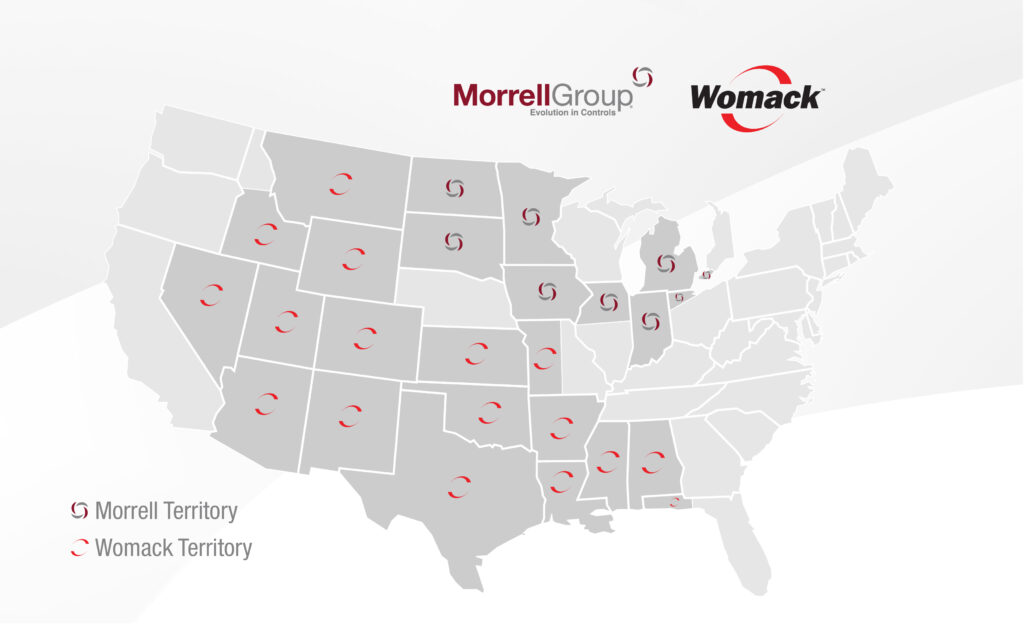 Map depicting Morrell and Womack territory in the U.S.