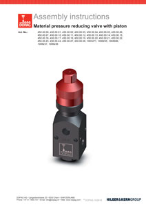 DOPAG Material pressure reducing valve with piston